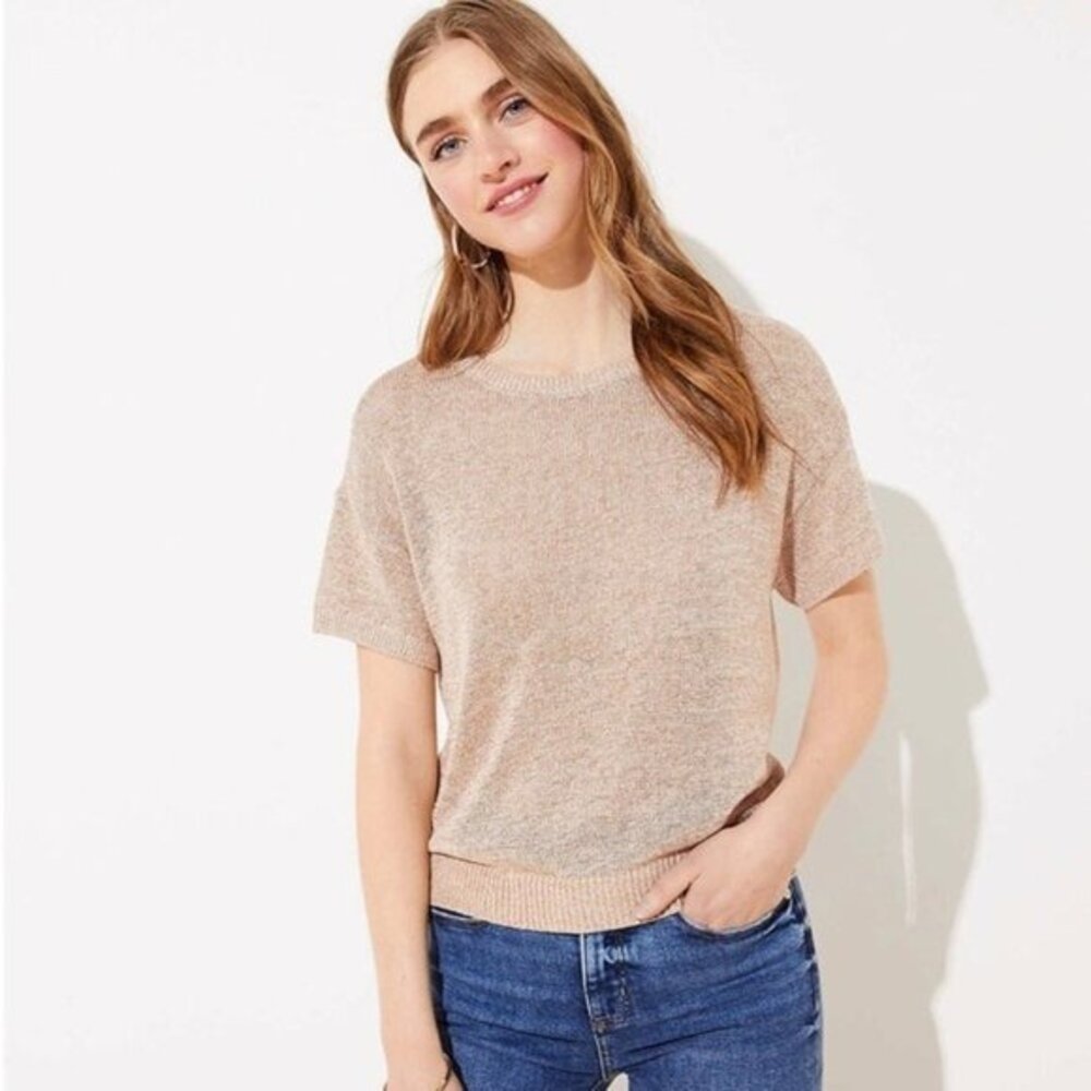 LOFT | Rose Gold Shimmer Dolman Sweater Tee​